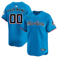 Custom Miami Marlins Alternate Limited Jersey - Blue